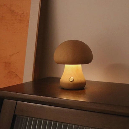Solid Wood Mushroom Table Lamp 6