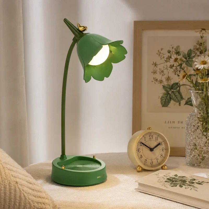 Petal Shade Desk Lamp with Bird Accent 3
