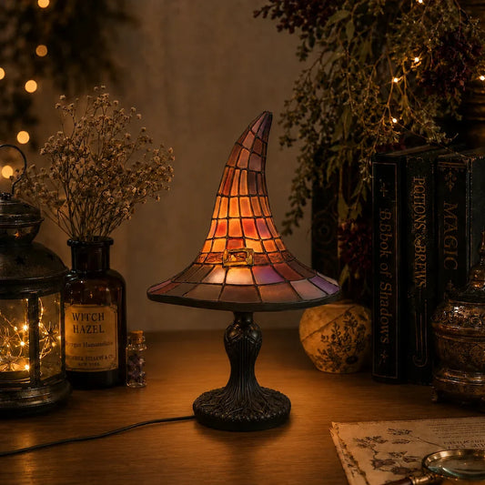 Witch Hat Stained-Glass Style Table Lamp 0