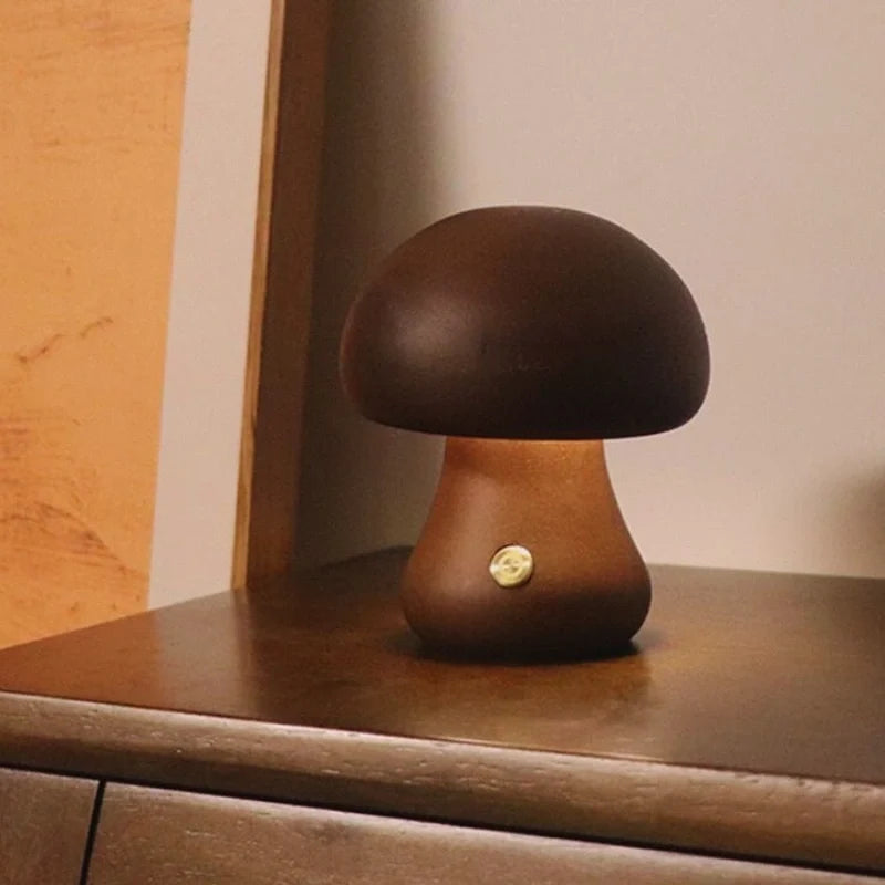 Solid Wood Mushroom Table Lamp 5
