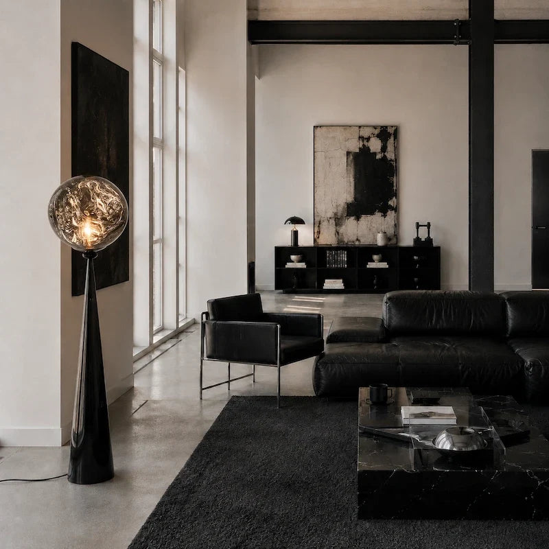 Smoked Acrylic Globe Floor Lamp 5
