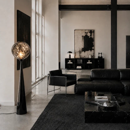 Smoked Acrylic Globe Floor Lamp 5