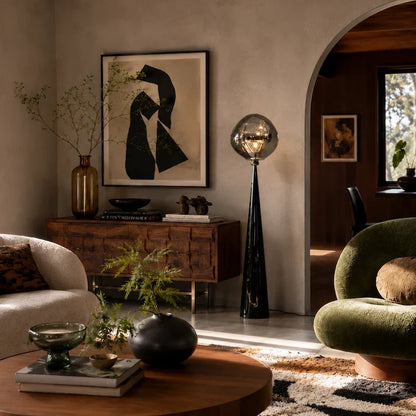 Smoked Acrylic Globe Floor Lamp 7