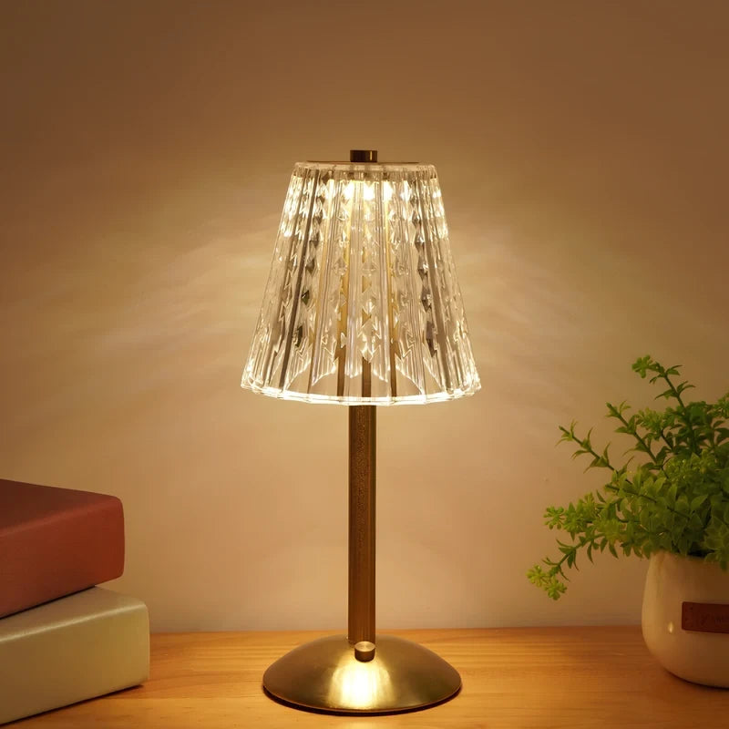 Brushed Gold Crystal-Effect Table Lamp 3