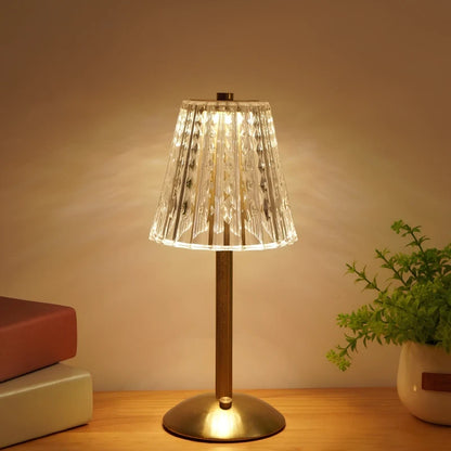 Brushed Gold Crystal-Effect Table Lamp 3