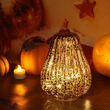 Hand-Blown Glass Pumpkin Lamp 4