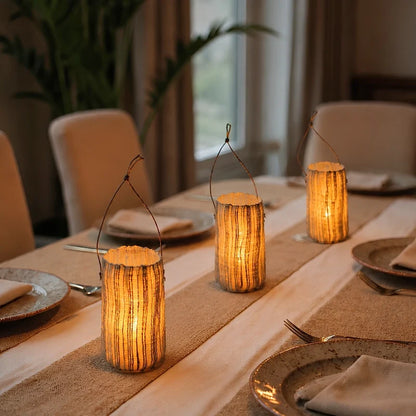 Handwoven Ramie Fibre Lantern 7