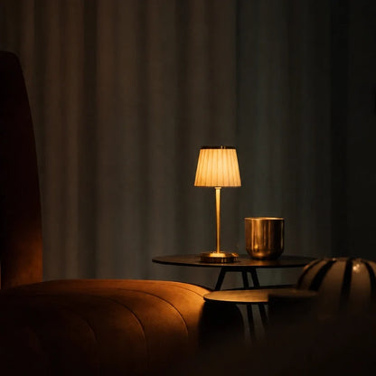 Pleated Shade Cordless Table Lamp 1