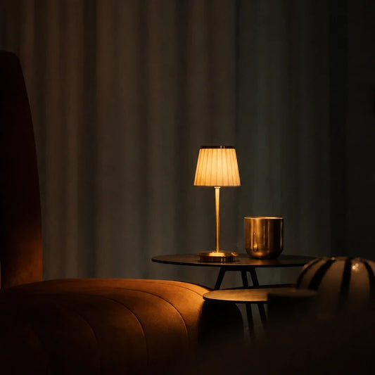 Pleated Shade Cordless Table Lamp 1
