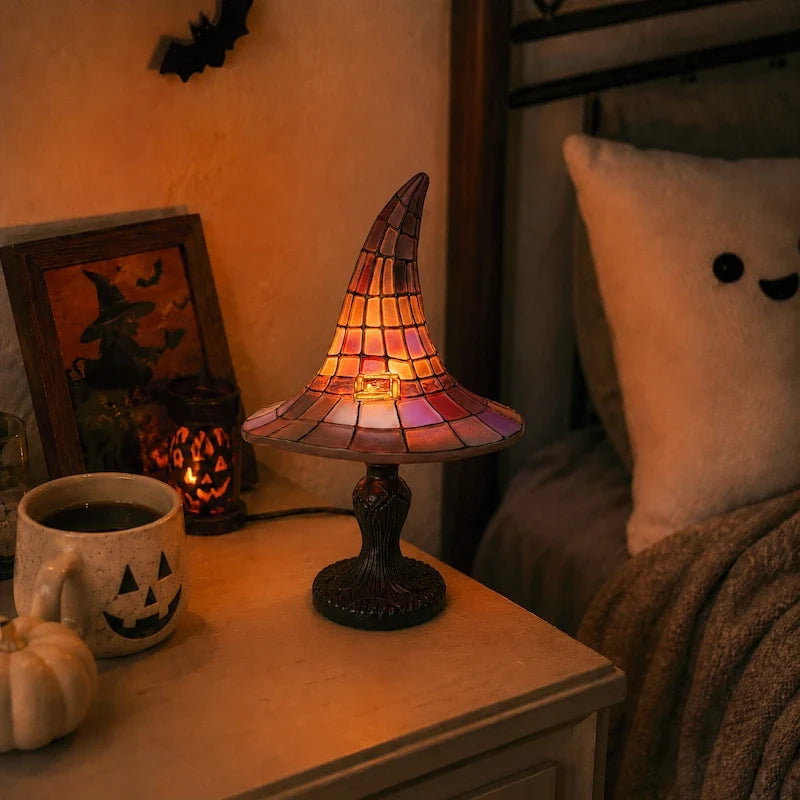 Witch Hat Stained-Glass Style Table Lamp 1