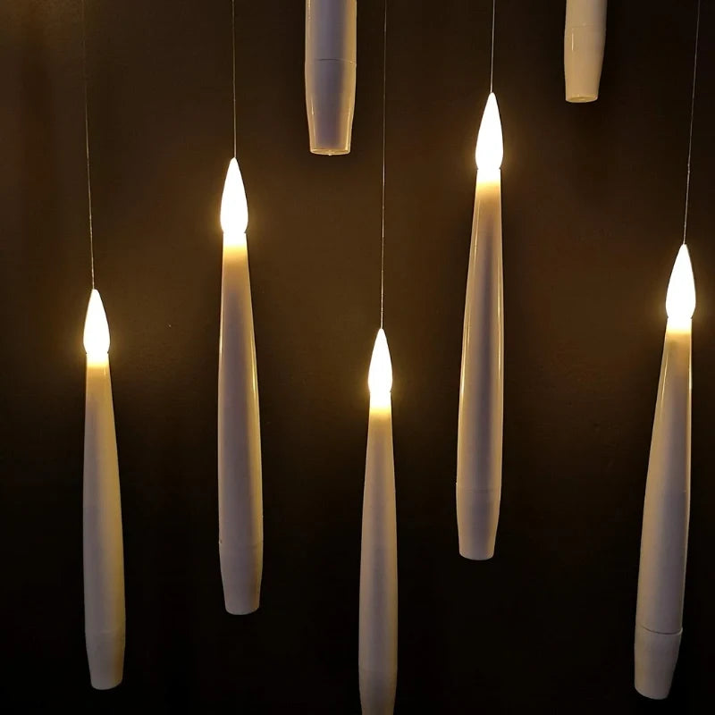 Floating LED Taper Candles with Wand Remote 11