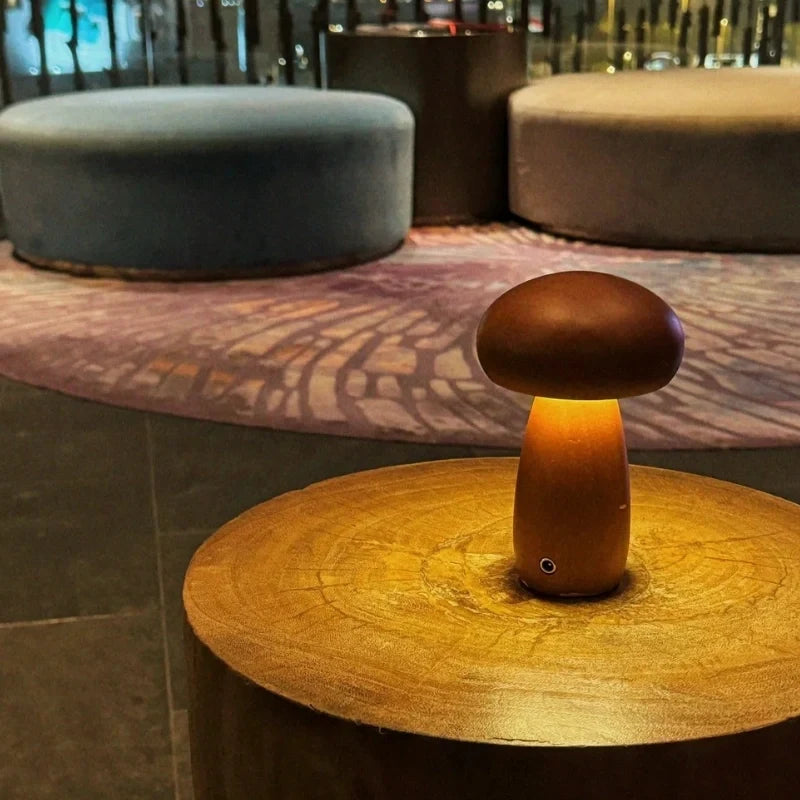 Solid Wood Mushroom Table Lamp 2