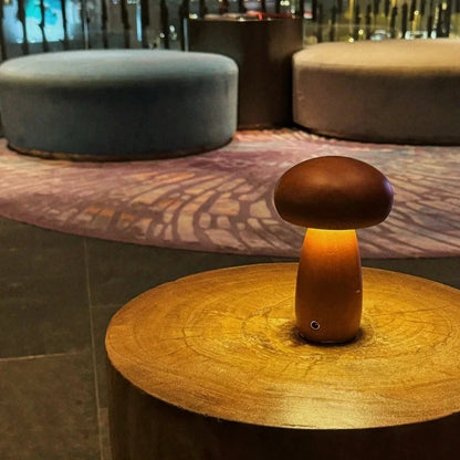 Solid Wood Mushroom Table Lamp 2