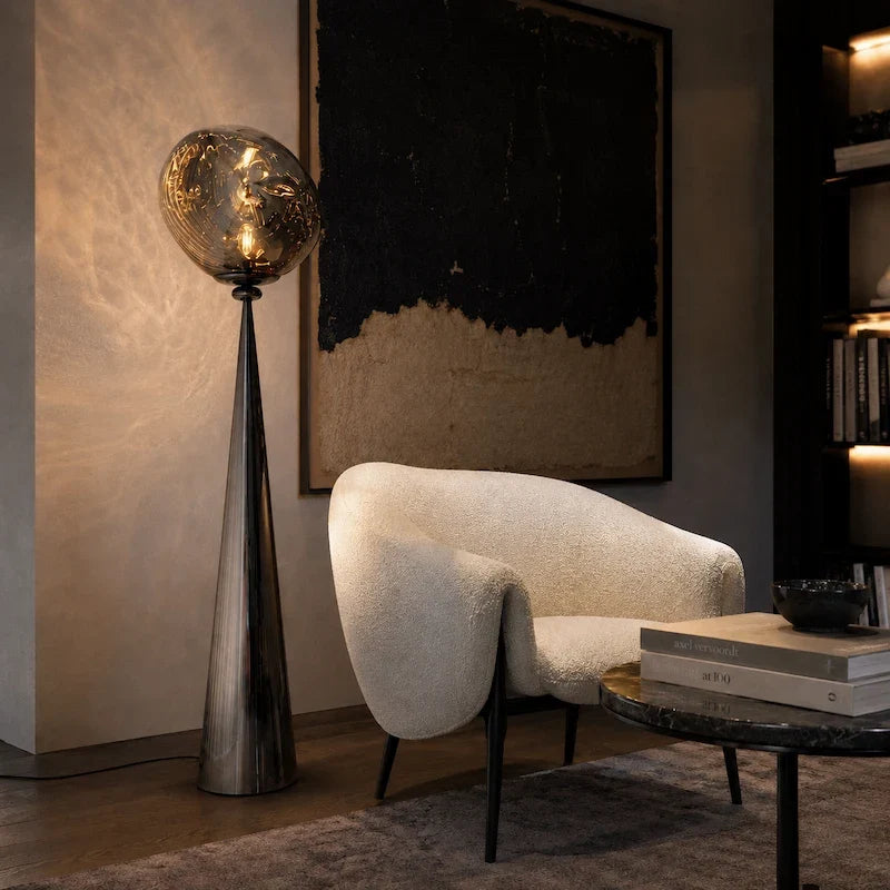 Smoked Acrylic Globe Floor Lamp 10