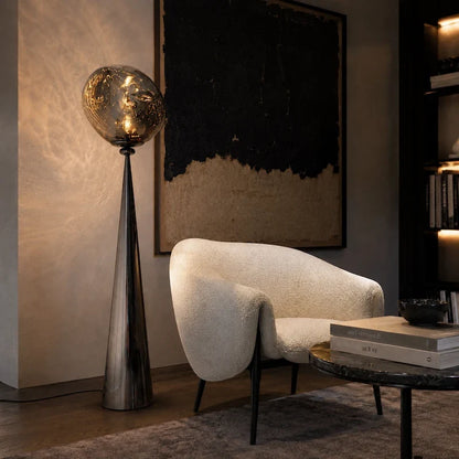 Smoked Acrylic Globe Floor Lamp 10