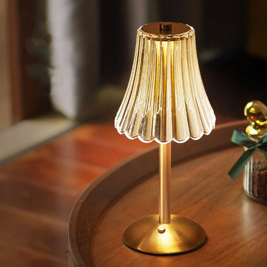 Brushed Gold Crystal-Effect Table Lamp 0