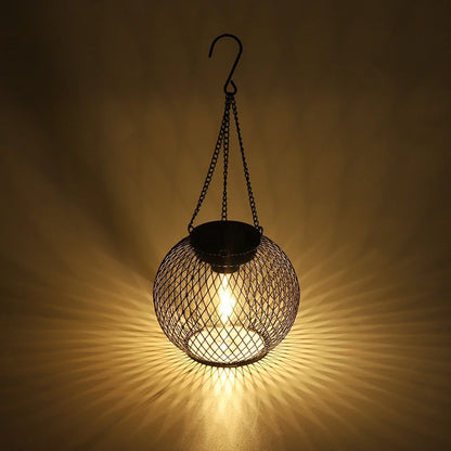 Black Mesh Solar Hanging Lantern 2