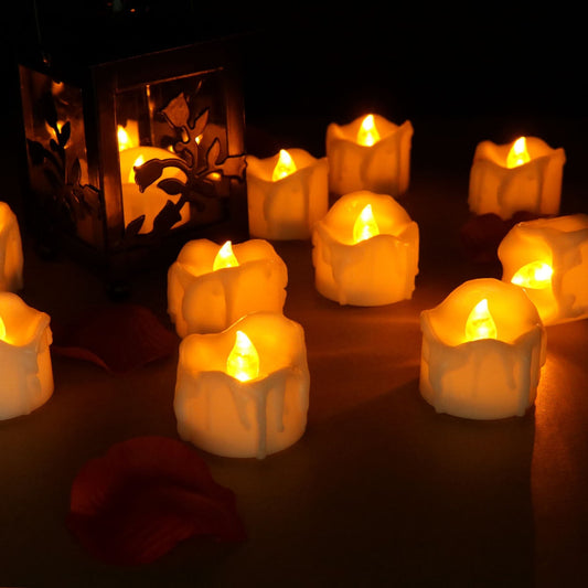 Flameless LED Tealight Candles, Set of 12 1