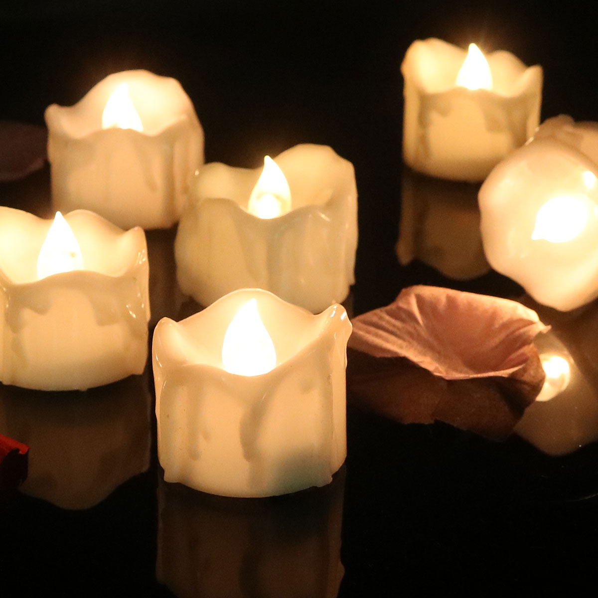Flameless LED Tealight Candles, Set of 12 0