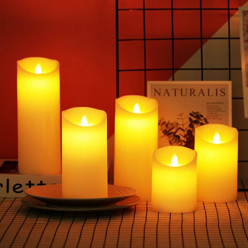 Flameless LED Pillar Candle Sets 12
