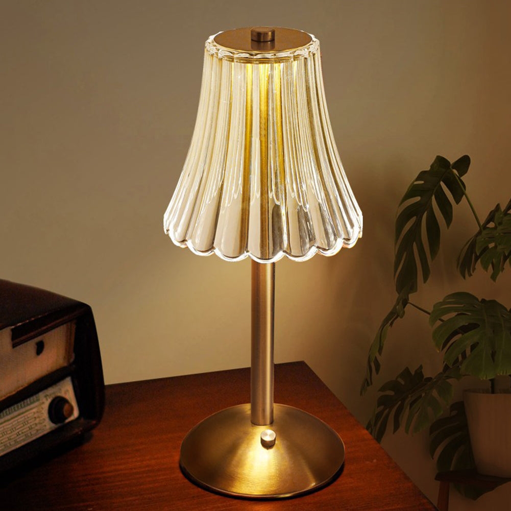 Brushed Gold Crystal-Effect Table Lamp 9