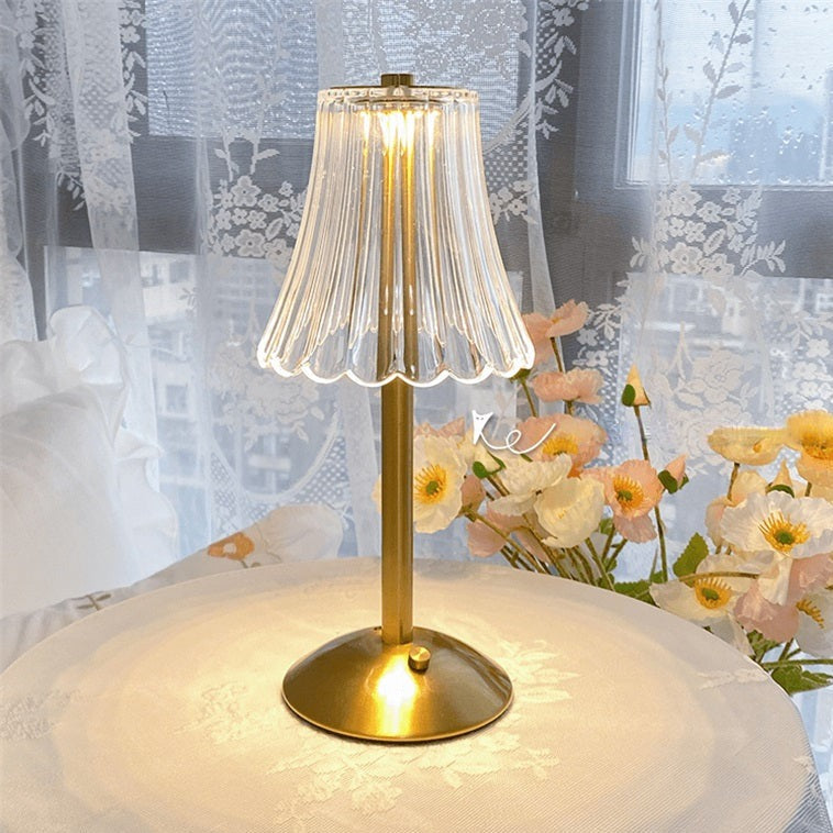 Brushed Gold Crystal-Effect Table Lamp 6