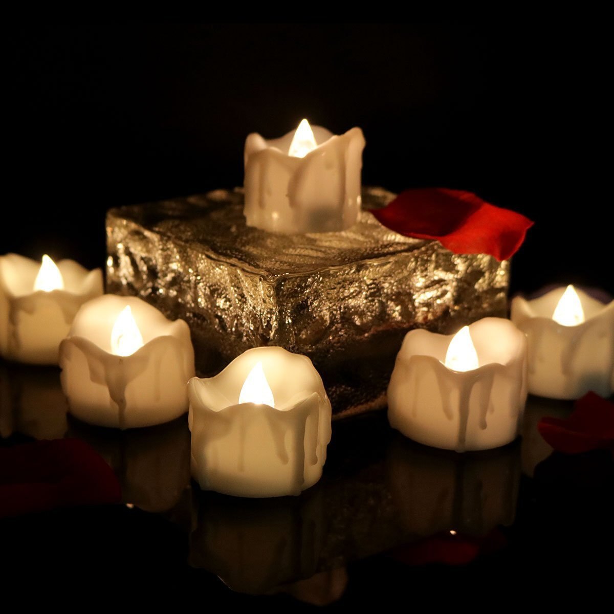 Flameless LED Tealight Candles, Set of 12 3