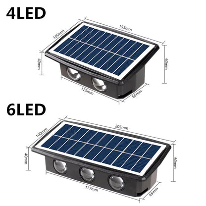Solar Up-Down Outdoor Wall Sconce Set 8