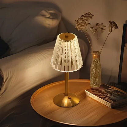 Brushed Gold Crystal-Effect Table Lamp 12