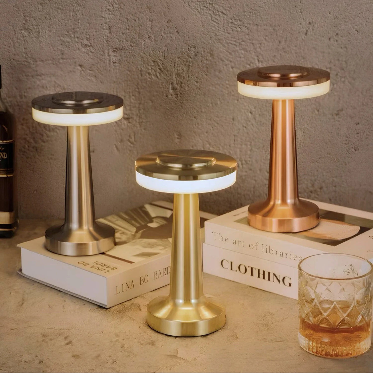Metallic Dome Cordless Table Lamp 12