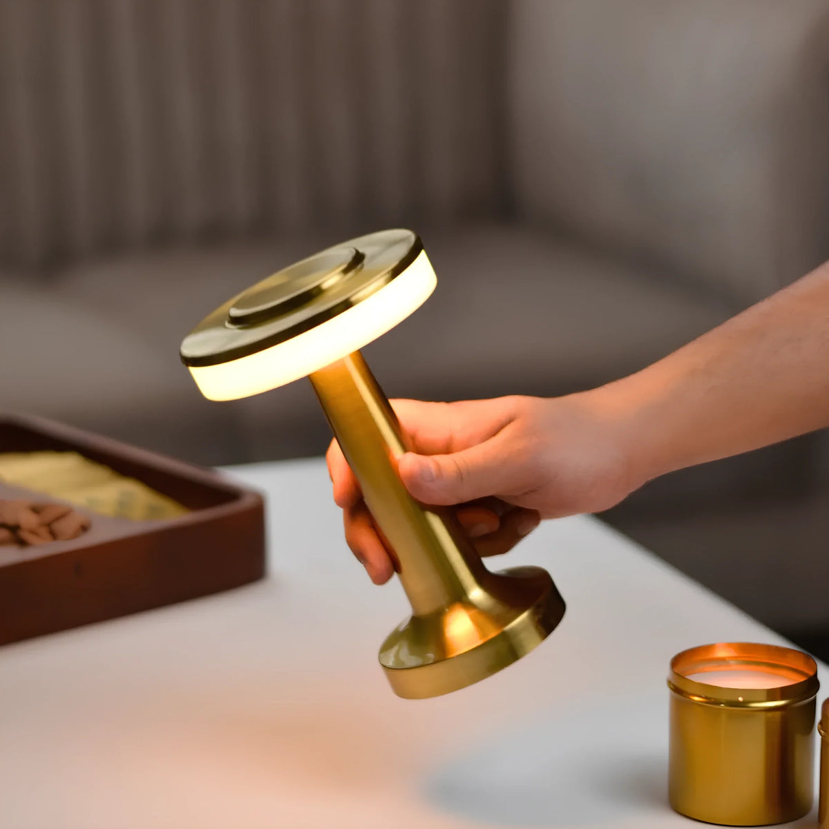 Metallic Dome Cordless Table Lamp 10