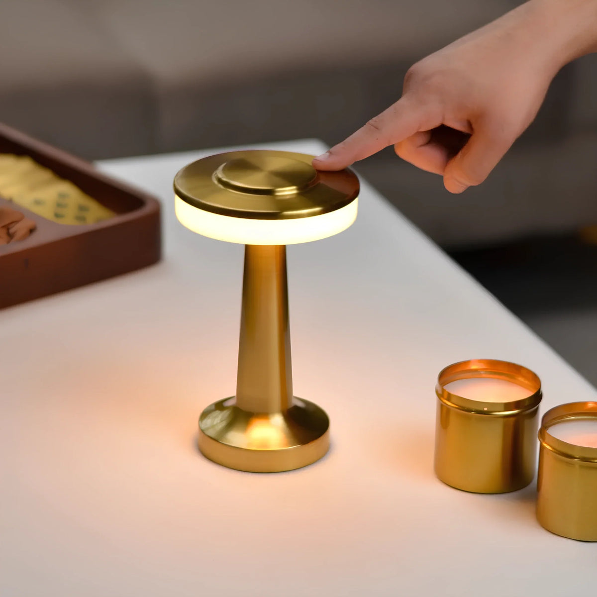 Metallic Dome Cordless Table Lamp 5