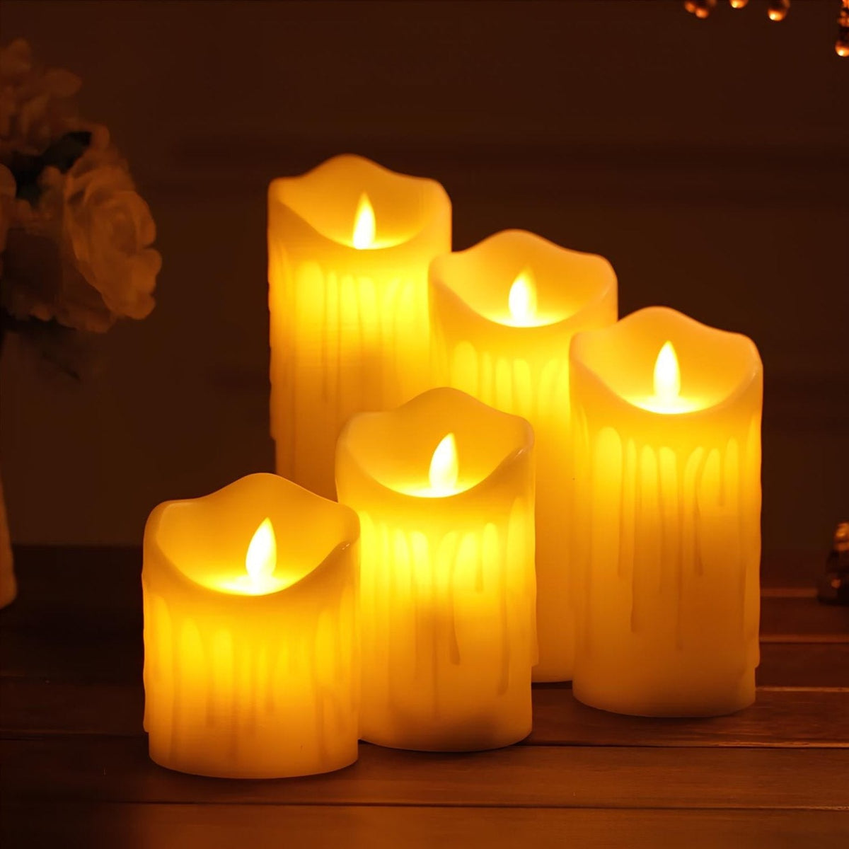 Flameless LED Pillar Candle Sets 6