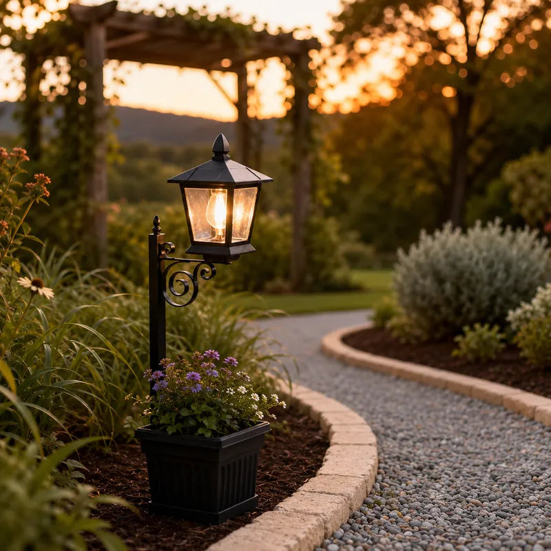 Solar Lantern Post with Planter Base 5