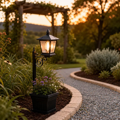 Solar Lantern Post with Planter Base 5