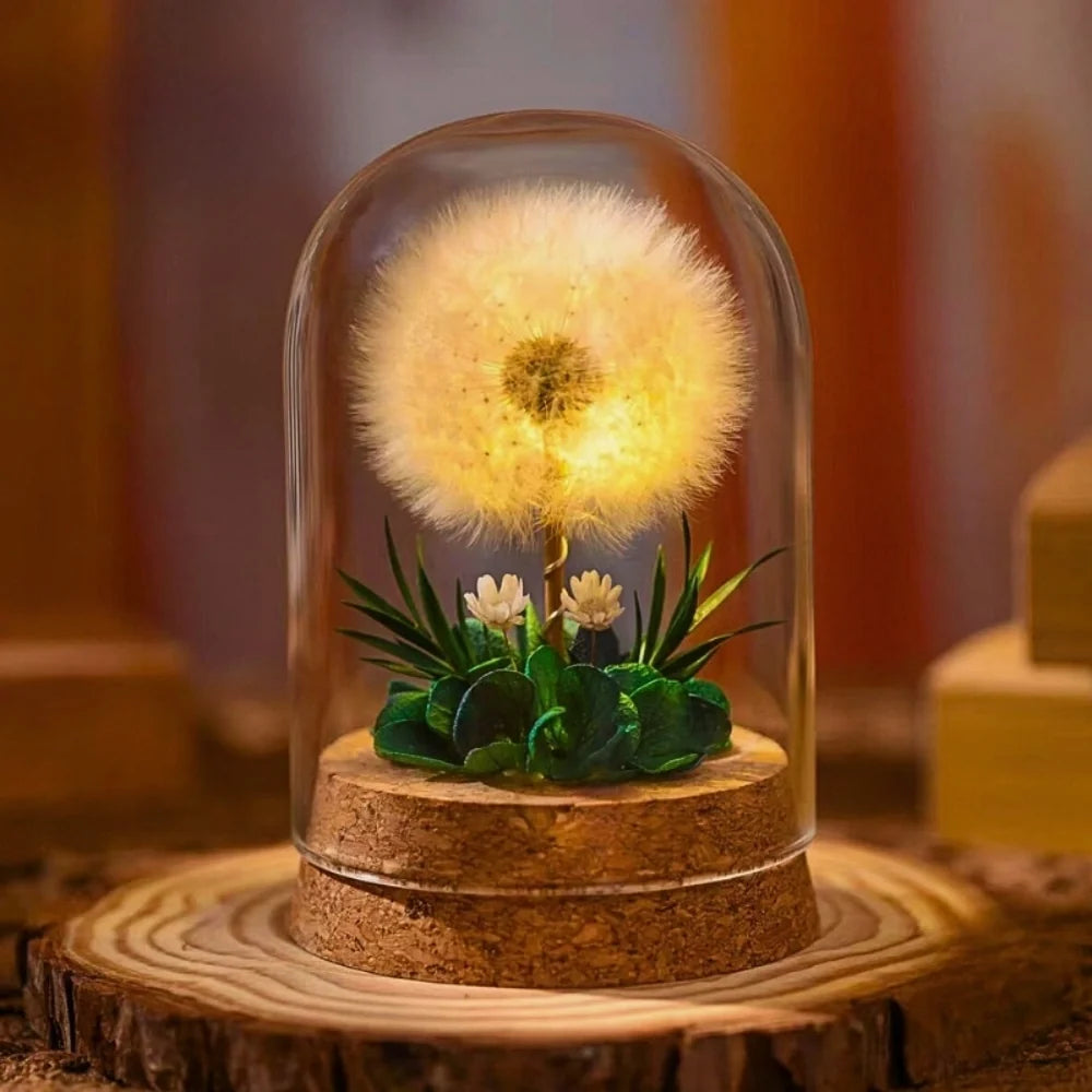 Preserved Flower Glass Dome Night Light 0