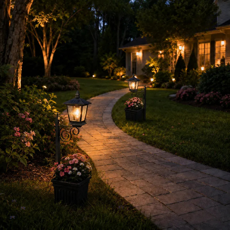 Solar Lantern Post with Planter Base 7