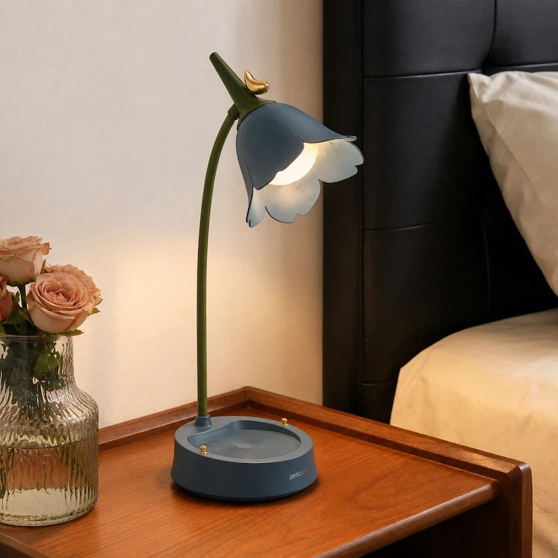 Petal Shade Desk Lamp with Bird Accent 4