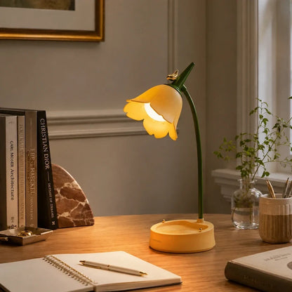 Petal Shade Desk Lamp with Bird Accent 6
