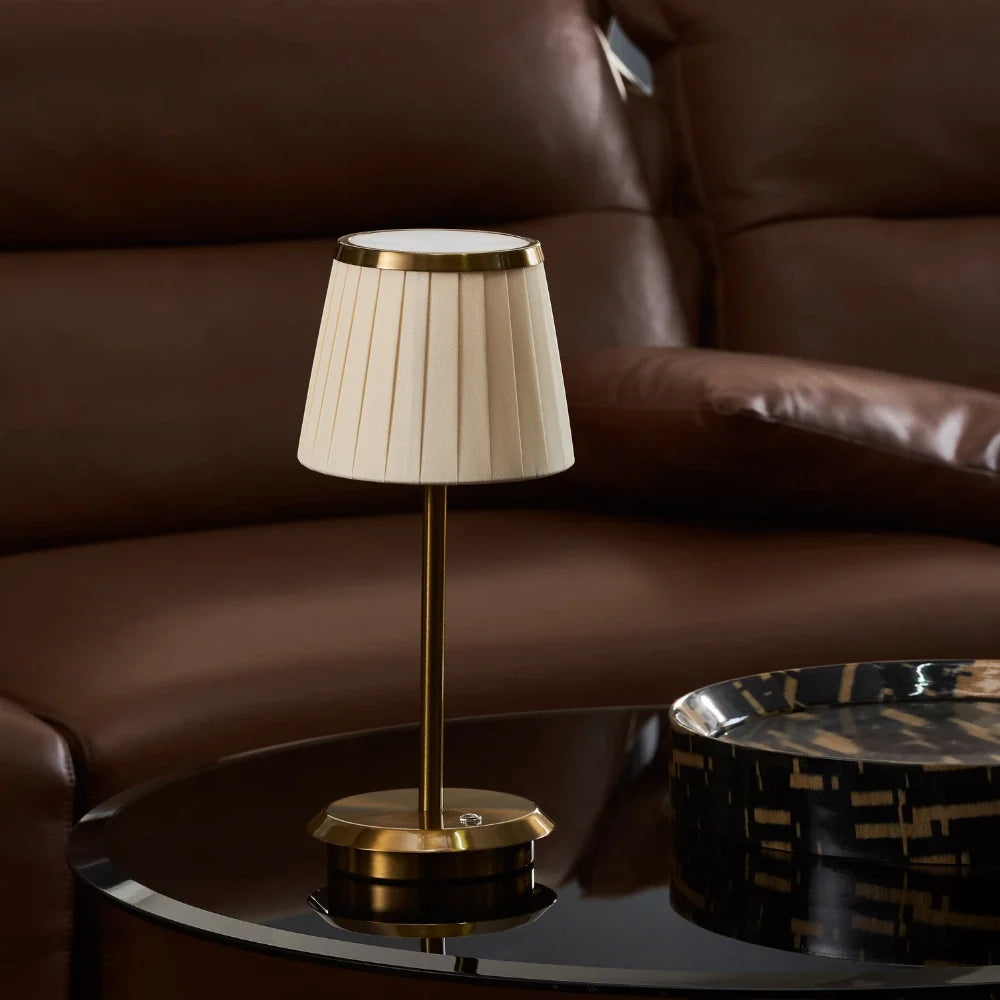 Pleated Shade Cordless Table Lamp 12