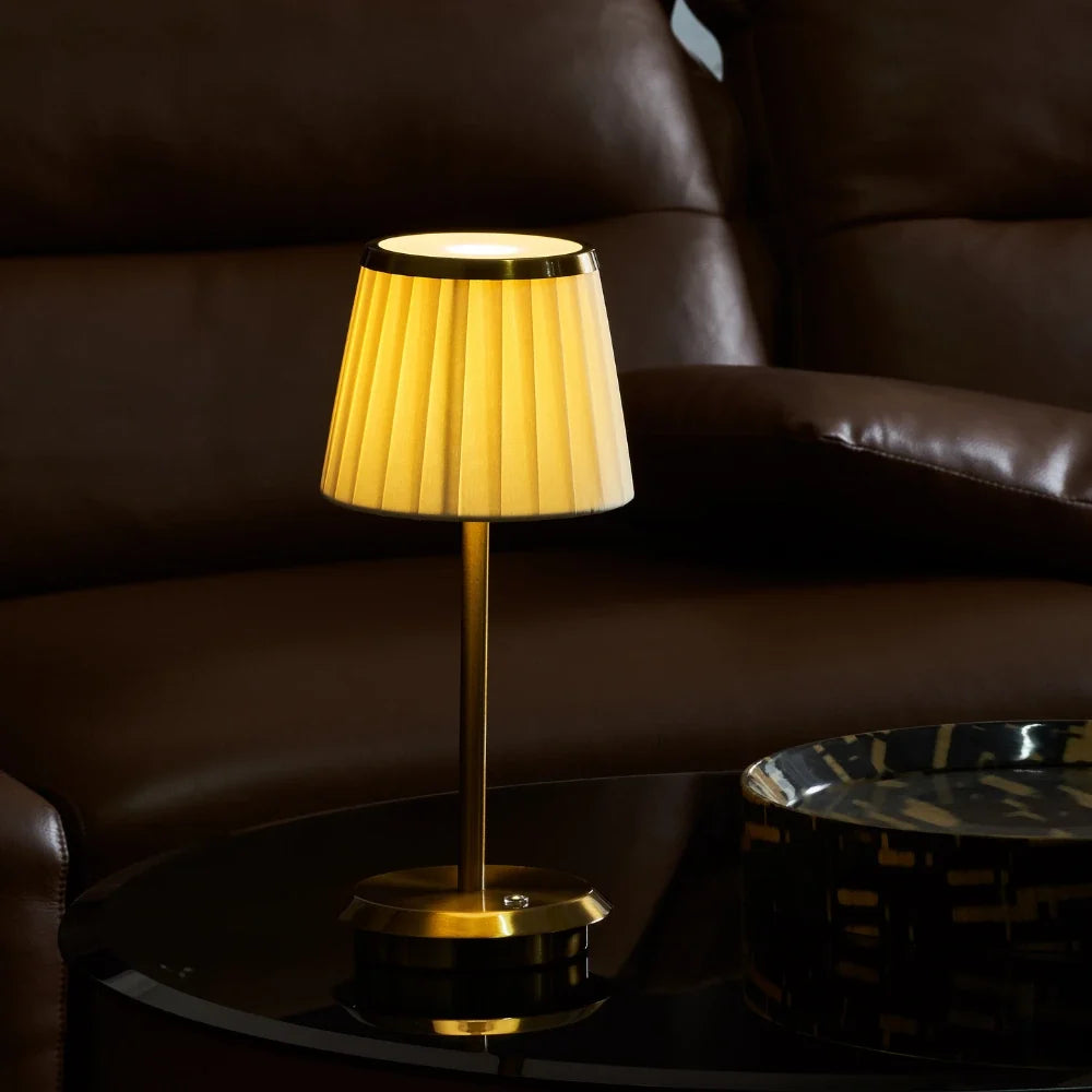 Pleated Shade Cordless Table Lamp 7