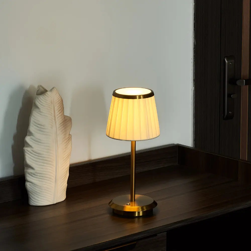 Pleated Shade Cordless Table Lamp 6