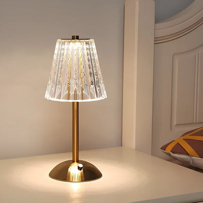 Brushed Gold Crystal-Effect Table Lamp 10