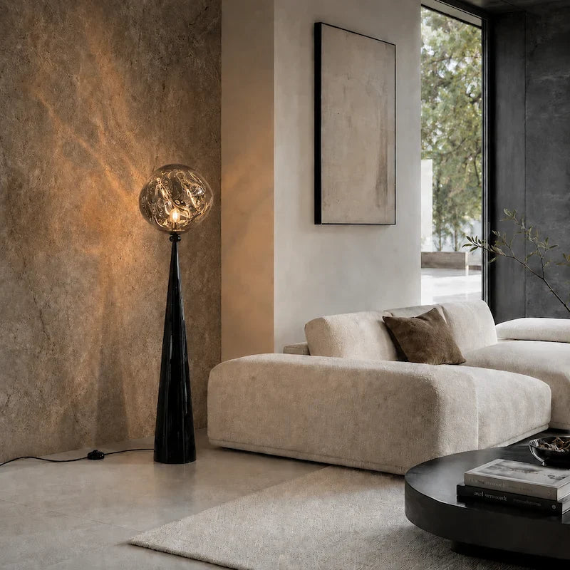 Smoked Acrylic Globe Floor Lamp 6