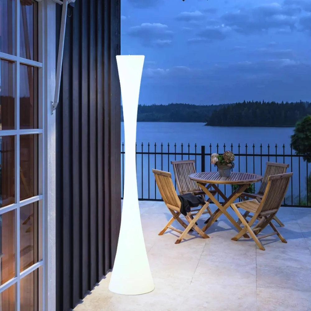 Hourglass Outdoor Glow Floor Lamp Set 2