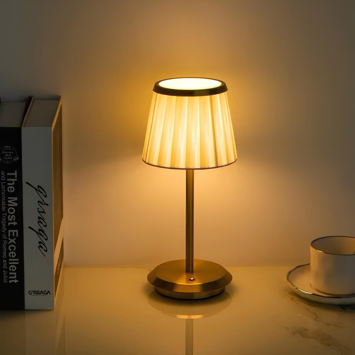 Pleated Shade Cordless Table Lamp 13