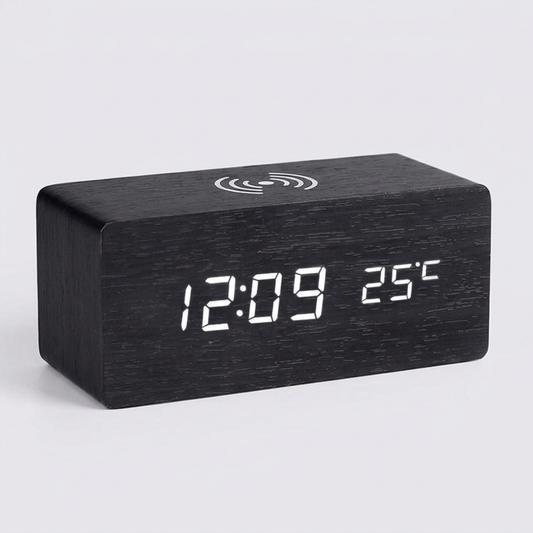 Modern Wooden Alarm Clock - main