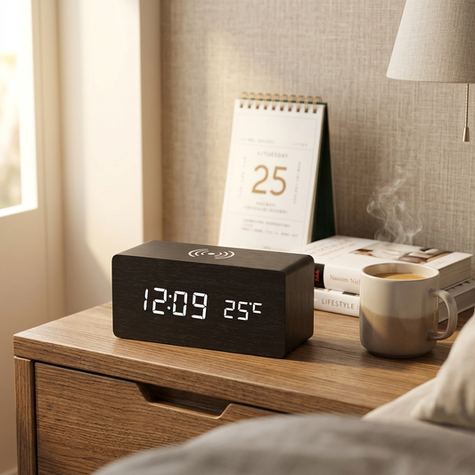 Modern Wooden Alarm Clock - lifestyle
