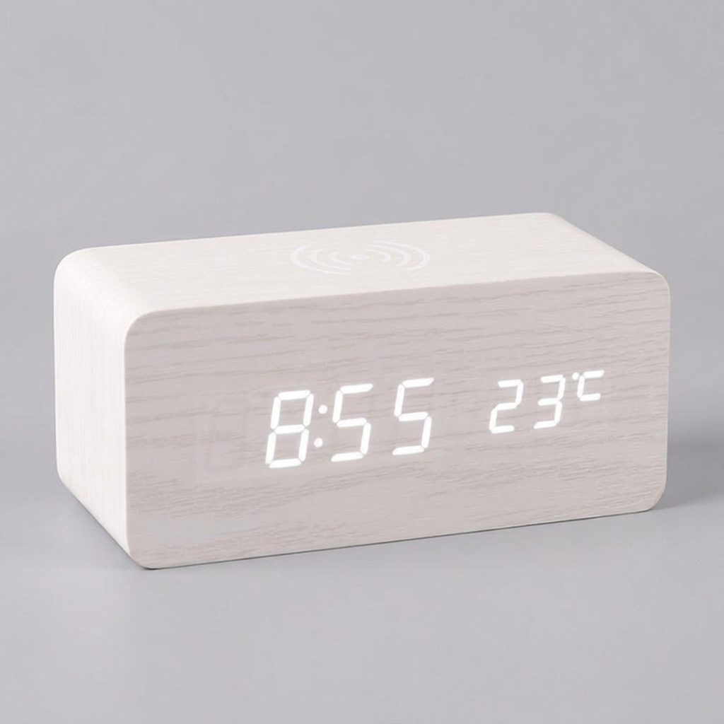 Modern Wooden Alarm Clock - variant