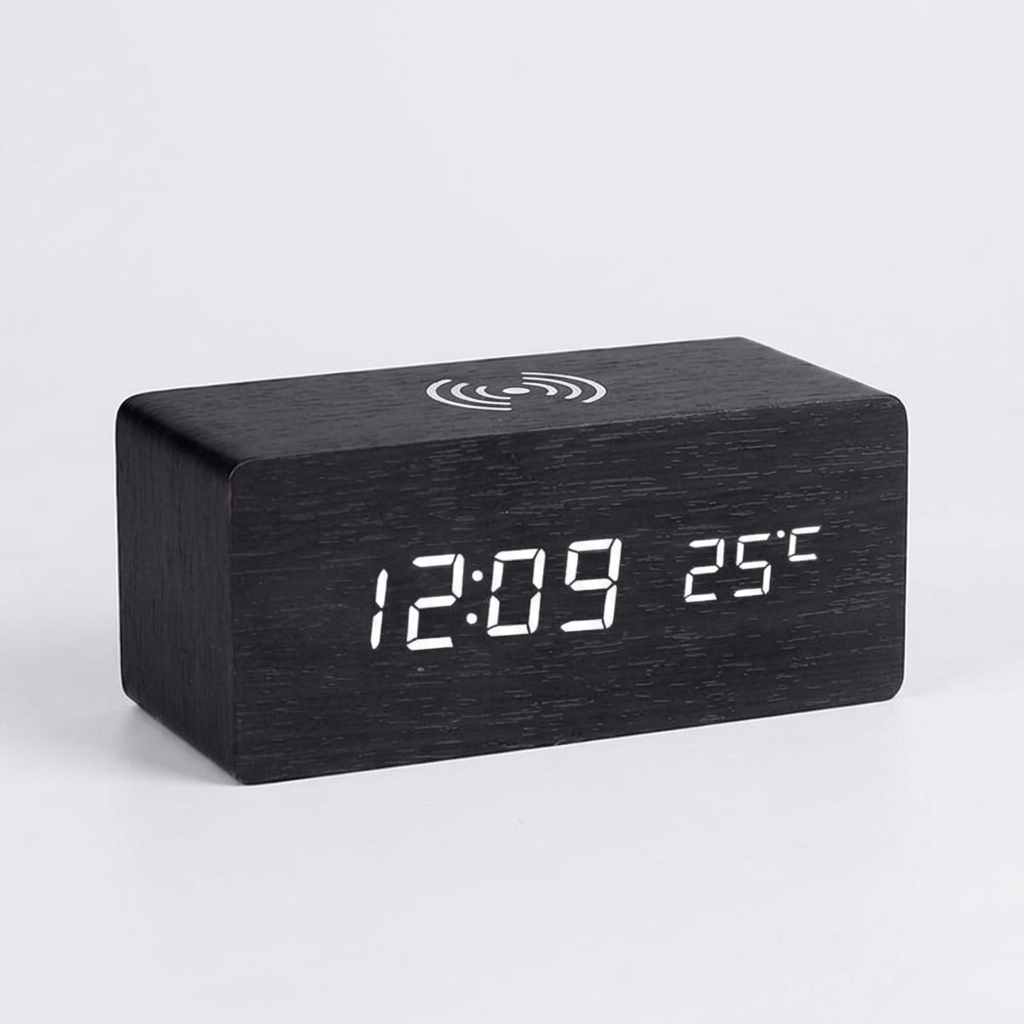 Modern Wooden Alarm Clock - variant